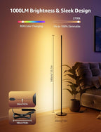 Lepro OE1 AI Floor Lamps for Living Room, Smart LED Corner Lamp with RGBW Color Changing, Alexa Compatible, AI Generated 4.0, Music Sync, Modern Standing Lights for Bedroom, No Remote, 2.4G WiFi Only