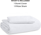 Bedsure Duvet Cover Twin/Twin XL Size - 2 Pieces Prewashed Cotton-Like Extra Soft Bedding Set, Includes 1 Twin Duvet Cover 68x90 Inches with Zipper Closure & 1 Pillow Sham, White, No Comforter