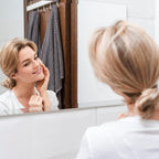 Mirrorons Beveled Mirror, Bathroom Mirrors for Wall 48" x 30", Frameless Rectangle Bathroom Mirror with Beveled Edge, Hangs Horizontally or Vertically