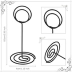 TecUnite 24 Pieces 3.35 Inch Table Number Holder Place Card Photo Holder Picture Name Menu Clips Memo Cards Stand for Wedding Reception Anniversary Birthday Party Centerpieces (Black)