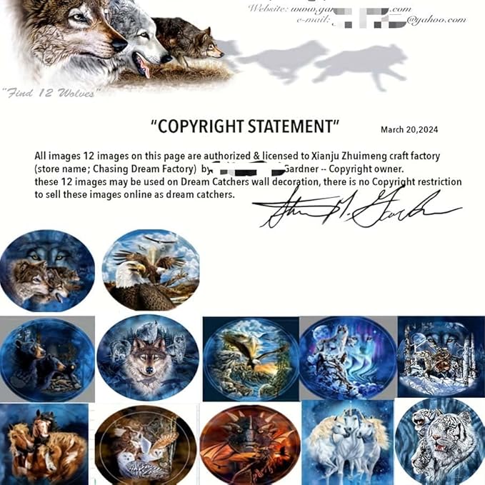 Remorelt Wolf Dream Catchers，3-Layer Circle Wall Hanging with Different Wolf Art for Wolf Lover Room Decor,Ideal Bedroom Wolf Home Decor,Dream Catcher for Boy Kids(DC01 6Inch Wolves)