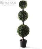 Bornbridge 4' Boxwood Ball Tree - Lifelike Artificial Outdoor Plant, UV and Water Resistant, Enhances Patio or Porch Decor