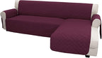 Easy-Going Sofa Slipcover L Shape Sofa Cover Sectional Couch Cover Chaise Lounge Slip Cover Reversible Sofa Cover Furniture Protector Cover for Pets Kids Children Dog Cat (X-Large,Wine/Wine)