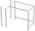 Eglaf Acrylic L-Shaped Desk - Clear Desk with Reversible Storage Shelves - Modern Home Office Desk Corner Desk for Study, Writing, Rectangular Legs, Easy Assembly, 39.4" L x 27''W x 29.5" H