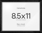 Homeforia 8.5x11 Diploma Frame Black Wood, High End Oak 8.5 x 11 Certificate Frames, 11x8.5 Black Document Frames for Wall or Tabletop, 8.5 by 11 Award Wooden Frame, Tempered Glass, Wall Kit, Set of 1