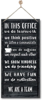 We Are A Team Office Signs Decor, In This Office Sign, Hanging Wood Sign Office Décor, Motivational Quotes Wall Décor, Office Wall Art, Human Resources Office Wall Décor, Team Gift, Gift for Leader A1