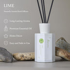 Reed Diffuser Set, Lime Scented Oil Diffuser, 6.76 fl oz (200 ml) Home Fragrance Diffuser with Reed Sticks, Air Fresheners for Home, Bathroom Shelf Decor