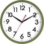 AKCISOT Wall Clock 10 Inch Silent Non-Ticking Modern Clocks Battery Operated - Analog Classic for Office, Home, Bathroom, Kitchen, Bedroom, School, Living Room(Olive Green)