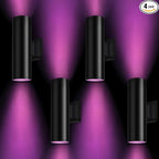 Bling RF Remote Control RGB Colour Changing Lighting LED Double Up and Down Outdoor Wall Light,White Temperature 2700k- 6500k RGB+CCT Exterior Wall Lighting (4 Pack)