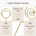 Table Number Holders 20Packs - 3.35 Inch Table Number Stands Place Card Holder for Wedding Party Graduation Reception Restaurant Home Photo Picture Office Memo (Gold, 3.35")