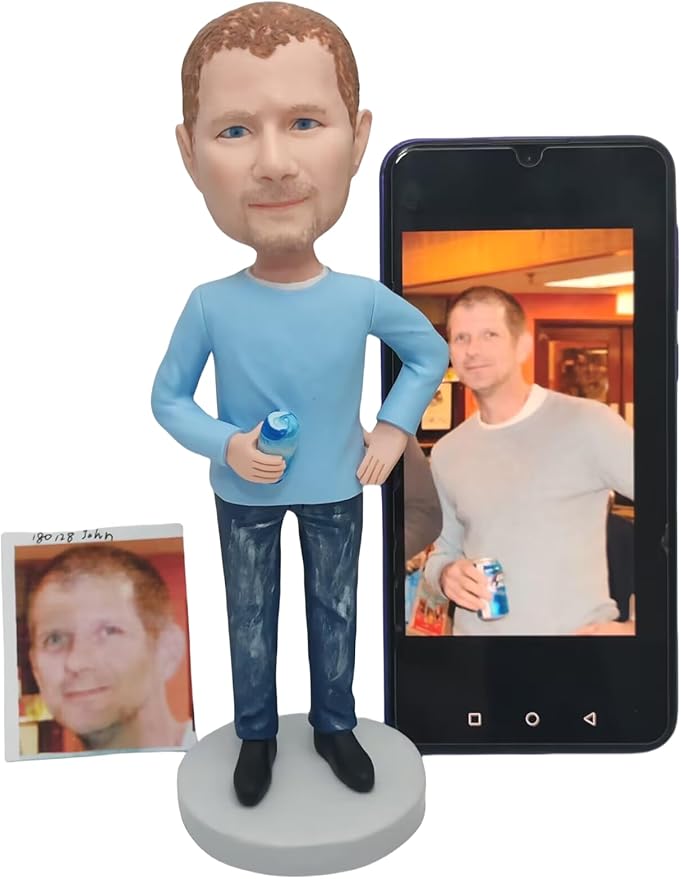 Customizing Bobblehead Figurine Personalized Sculpture Customized Photo bobblehead Doll, Birthday Gift, Gifts for mom and Friends, Corporate Gifts (One Person, 6.5 inches)
