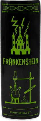 Steel Mill & Co Original Large Book-Shaped Decorative Vase, Ceramic Vases for Halloween Home Decor, Gothic Bookshelf Decor, Unique Vase for Book Lovers (Frankenstein)