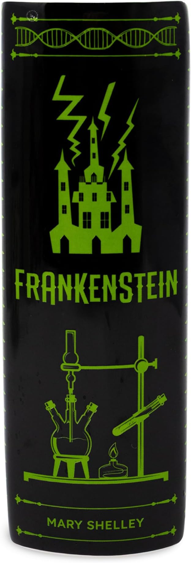 Steel Mill & Co Original Large Book-Shaped Decorative Vase, Ceramic Vases for Halloween Home Decor, Gothic Bookshelf Decor, Unique Vase for Book Lovers (Frankenstein)