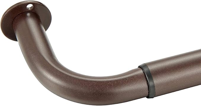 Room Darkening Curtain Rod, Wrap Around Design, Extra-Thick 1-Inch Diameter Single Drapery Rod, Extendable Metal Rod Set for the Blackout Curtains and Sheer (Coffee Gold, 28-48")