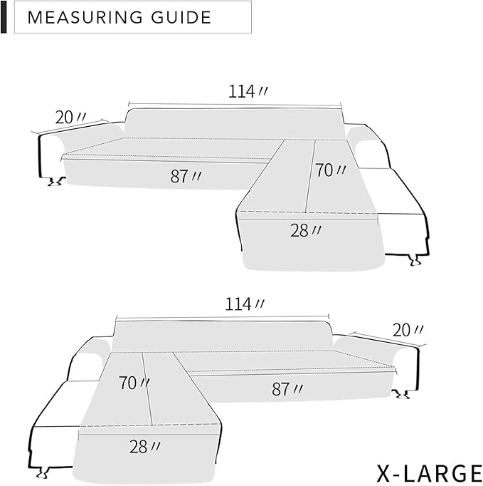 Easy-Going L Shape Sofa Slipcover Sectional Couch Cover - Reversible & Pet-Friendly (X-Large, Chocolate/Chocolate)