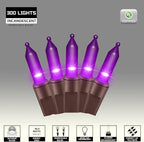 300LIGHTS(2*150L) PURPLE Extra-Bright With End Connectors Halloween Decorative Lights 19.44m UL Certified Mini String Light Set Waterproof for Halloween Home Garden Christmas Tree Party Patio