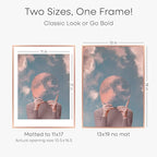 Homeforia 13x19 Picture Frame Rose Gold, High End Metal 13x19 Poster Frames with Mat 11x17 inch Photo, 13 x 19 Rose Gold Frame Matted to 11 by 17 Print, 19x13 Frame, Tempered Glass, Wall Kit, Set of 1