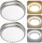 2-Pack 36W LED Ceiling Light Fixture (450W Equiv), 12IN Modern Flush Mount Ceiling Lights, Dimmable Ceiling Lamps Super Bright 3000LM, 3000K/4000K/5000K Adjustable for Bedroom Kitchen Bathroom Hallway