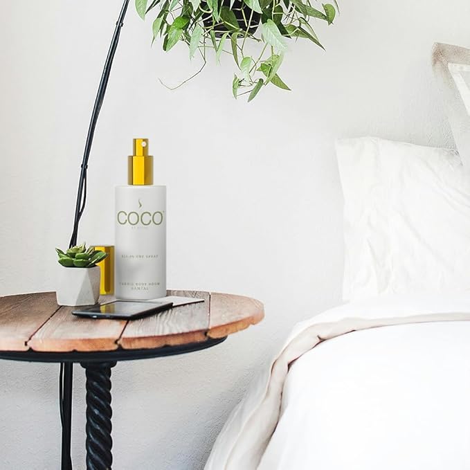 COCO by Stone 5oz All-in-One Spray (Santal) Shake & Spray Formula for Fabric, Pillows, Interiors, Clothing, Home Fragrance Accessories, Room Perfume, Room Deodorizer, Vegan & Cruelty-Free