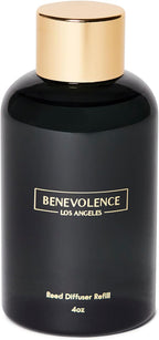 Benevolence LA Rose & Sandalwood Reed Diffuser Oil Refill | Long Lasting Home Fragrance for Bathroom and Bedroom | Essential Oils for Relaxation - 4 oz
