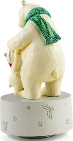 AIDLNS Christmas Polar Bear I Love You More Than Christmas-Theme Music Box, Handmade Sculpture Figurines Musical, Plays Silent Night Tune, Heartwarming Holiday Decoration for Family