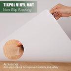 Runner Rug for Hallway, 3' x 10' Waterproof Area Rug for Living Room, Non-Slip Vinyl Hard Floor Protector Mat for Under Dining Table, Runner Rug for Entryway, Indoor Outdoor Mat (White)