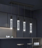 4-Lights Mini Modern Crystal Chandeliers for Kitchen Island Pendants Lighting Fixture LED Ceiling Light for Dining Room Bedroom Foyer 6000K