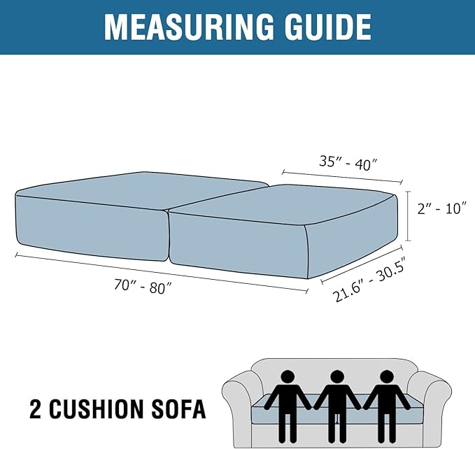 H.VERSAILTEX Velvet Stretch Couch Cushion Cover Plush Cushion Slipcover for Chair Loveseat Sofa Cushion Furniture Protector Seat Cushion Sofa Cover (2 Piece Large Sofa Cushion Covers, Mocha)