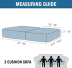 H.VERSAILTEX Velvet Stretch Couch Cushion Cover Plush Cushion Slipcover for Chair Loveseat Sofa Cushion Furniture Protector Seat Cushion Sofa Cover (2 Piece Large Sofa Cushion Covers, Taupe Striped)