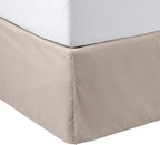 Amazon Basics Lightweight Pleated Bed Skirt, Queen, Taupe, Solid