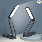 LED Desk Lamp for Office Home & Battery Operated Lamp Rechargeable Lamp Foldable & Portable Light, LED Desk Light Strip, 3 Brightness Dimmable Small Desk Lamp Wireless Reading Lamp(2-Black)