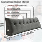 Gradient Velvet Triangular Wedge Pillow, Removable Cover Headboard Pillow for Daybed, Backrest Positioning Support Pillow Cushion Resting Reading Relaxing (Grey, California King(71*20*8in))