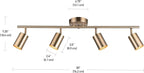 Globe Electric Pratt 4-Light Track Lighting, Matte Brass, Gold