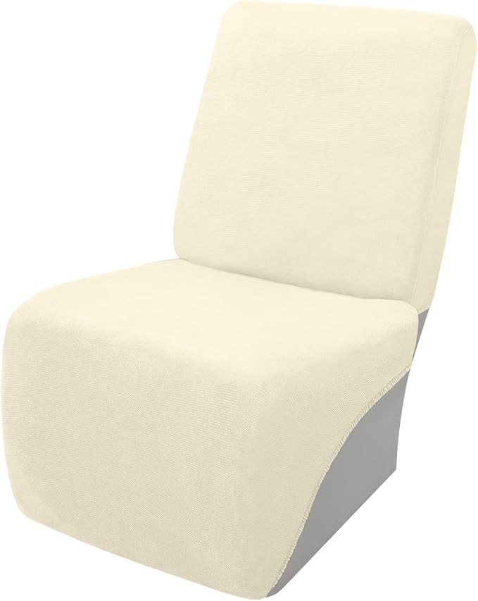 Arfntevss Sectional Recliner Couch Covers Velvet Corner Sectional Sofa Cover for Reclining Couch Stretch Soft L Shape Recliner Slipcover Washable Additional Seat Protector (1 Seat Cover, Beige)