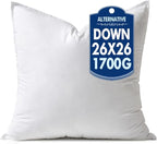 MIULEE 26x26 Down Alternative Pillow Insert Euro Decorative Throw Pillow 26 x 26 Inch Body Bed Sleeping Ultra Soft Fluffy Form for Sofa Couch Bed
