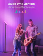 YHW Smart RGB LED Floor Lamp Works with Alexa Google Home, WiFi Remote Modern Tall Standing Light, Super Bright 2000LM Color Changing & Dimmable Sky Torchiere for Living Room, Bedroom (Black)