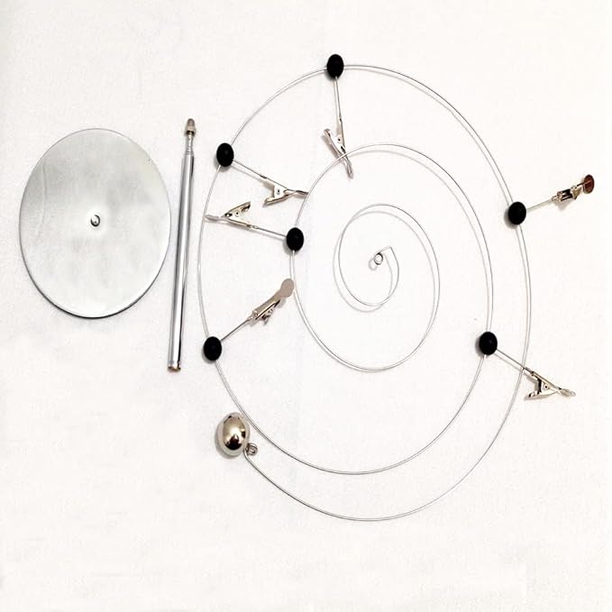 Mollytek Desktop Photo Holder With Clips - Postcard Gift Card Picture Display Stand - Spiral Romantic Design Photo Tree for Table Decor With Plated Wire and 6 Metal Clips