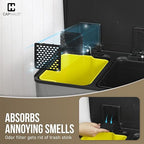 CAPHAUS Dual Trash Can with Lid, Trash and Recycling Bins Combo for Kitchen, Hands-Free Stainless-Steel Garbage Can with 2 Compartment, Hinged Lid, Odor Filter, Handles, 25L+25L, 2 x 6.6 Gallon