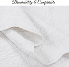 Cozy Line Home Fashions 100% Cotton Victorian Medallion Solid White Matelasse Embossed Bedding Quilt Set, Reversible Lightweight Bedspread, Coverlet for All Season (Blantyre - White, King - 3 Piece)