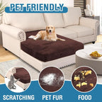 H.VERSAILTEX Velvet Stretch Individual Chaise Cover Sectional Couch Covers for L Shaped Sofa Both Left/Right Furniture Protector Seat Cushion Sofa Cover (1 Piece Chaise Cover, Brown)