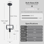 Modern Black Kitchen Island Pendant Lights,Knurled 12'' Glass Island Pendant Light,Farmhouses Pendant Light, for Kitchen,Dining Room,Bathroom,Bulb Included