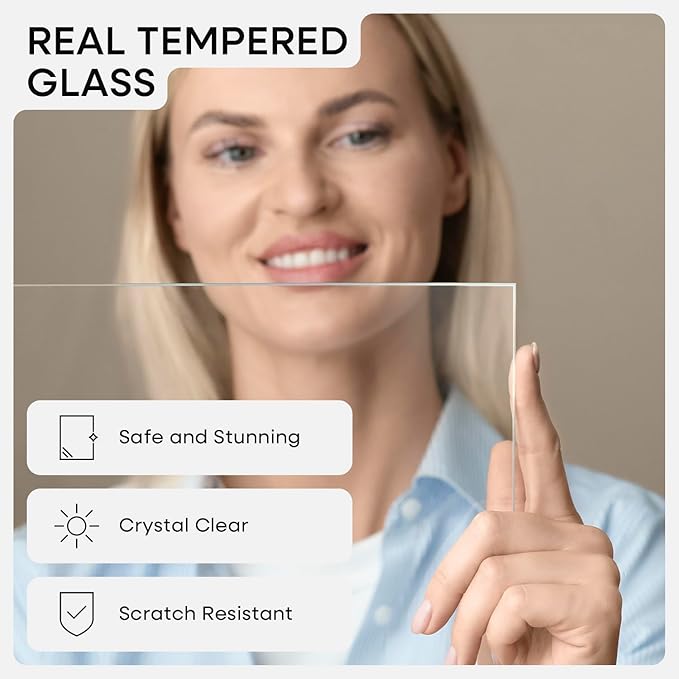 Homeforia 11x11 Picture Frame Wood, High-End Natural Oak 11 x 11 Thin Square Poster Frames with Mat 9 by 9 inch Photo, 11by11 Light Wooden Frame Matted to 9x9 Print, Tempered Glass, Wall Kit, Set of 1