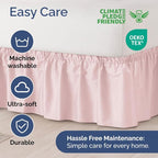 Wrap Around Dust Ruffle Bed Skirt - Lavender Pink - for King Size Beds w/ 12 Inch Drop - Easy Fit Elastic Strap - Adjustable Pleated Bedskirt w/Brushed Fabric - Wrinkle Free, Women, Men, Kids & Teens