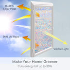 Volcanics Window Privacy Film Static Window Clings Vinyl 3D Window Decals Window Stickers Rainbow Window Film for Glass Door Heat Home Control Anti UV 23.6 x 118 Inches