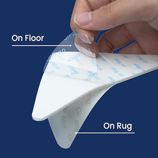 Adhes Double-Sided Carpet Tape, 2 Inch x 12 Yard Rug Tape with 8 Anti-Skid Pads, Heavy Duty Carpet Grip Tape for Hardwood Floors, Area Rugs, and Tile