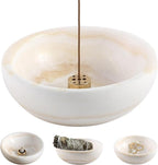 Koville Turkish Natural Marble Incense Holder, Incense Holders for Sticks, Sturdy Incense Burner Ash Catcher, Ideal for Meditation, Relaxing, Easy to Clean