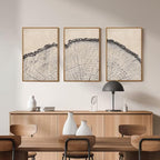 HPINUB Vintage Wood Tree Rings Wall Art Set, Framed Canvas Paintings, Black and White Nature-Inspired Decorative for Modern Home Decor for Living Room, Bedroom, Dining Room, Office- 16"x24"x3