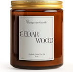 Cedar Wood Candles for Home Scented, Natural Soy Aromatherapy Non Toxic Candles with Long Lasting Fragrance & Clean Burn, Luxury Jar Candle Gifts for Women, Men, Home Decoration 9oz