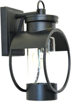 Muskoka Lifestyle Products Black Outdoor Weatherproof Wall Sconce Light Fixture, Rustic Porch Light, Entryway Light, Outdoor Wall Sconce Lantern