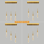 LMQNINE 3 Light Gold Pendant Light Ceiling Dimmable LED Modern Kitchen Light Fixtures Mini Teardrop Crystal Pendant Light for Kitchen Island Bedroom Hallway Entryway